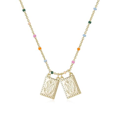 Collar Escapulario Baño de Oro 14K y Circonias Dímelo con Amor
