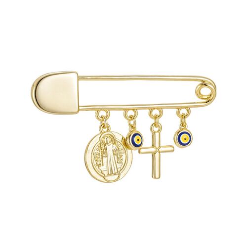 Pin para Bebé San Benito Baño de Oro 14K Dímelo con Amor
