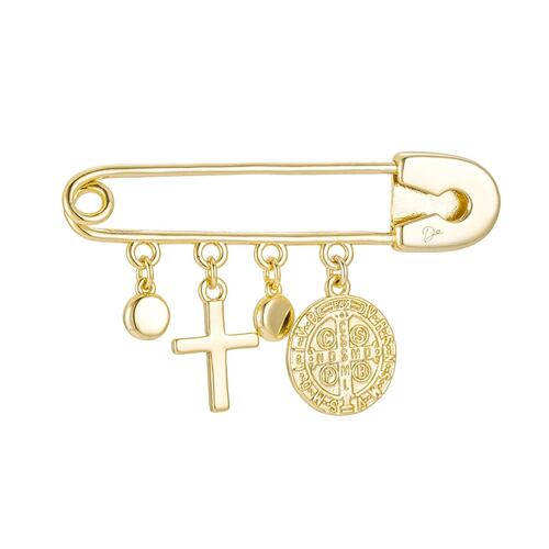 Pin para Bebé San Benito Baño de Oro 14K Dímelo con Amor
