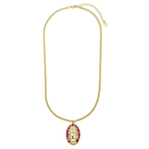Collar Virgen de Guadalupe Baño de Oro 14K y Circonias Dímelo con Amor