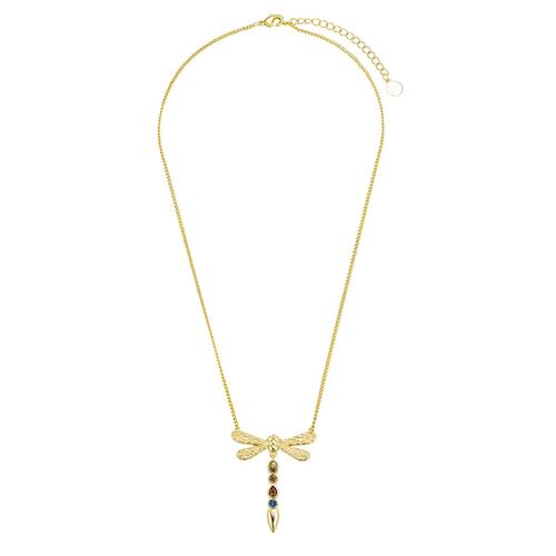 Collar Libélula l Baño de Oro 14K y Circonias Dímelo con Amor