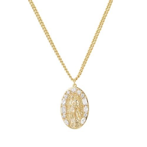 Collar Virgen de Guadalupe Baño de Oro 14K Dímelo con Amor