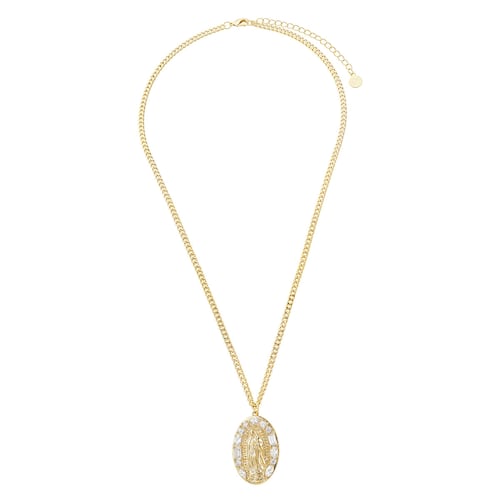 Collar Virgen de Guadalupe Baño de Oro 14K Dímelo con Amor