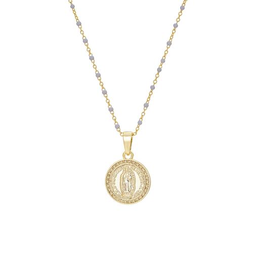 Collar Medalla Virgen de Guadalupe Baño de Oro 14K Dímelo con Amor
