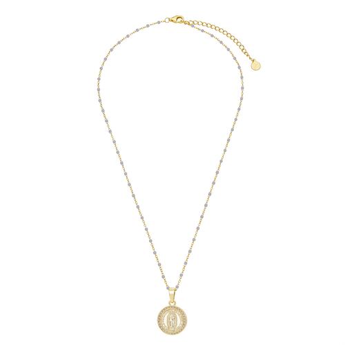 Collar Medalla Virgen de Guadalupe Baño de Oro 14K Dímelo con Amor