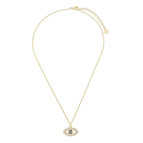 Collar Ojo Turco Dorado Baño de Oro 14K Dímelo con Amor