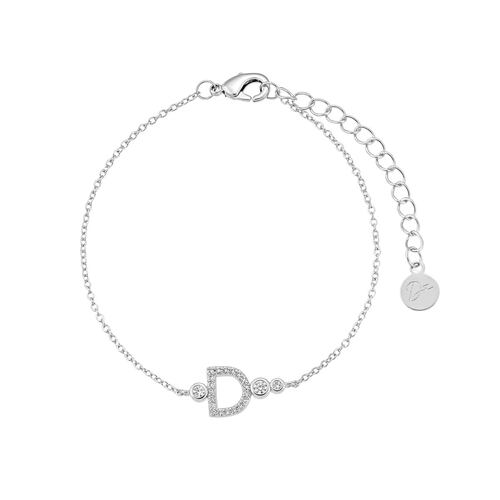 Pulsera Inicial Letra D Plateado Aleación de Metal Dímelo con Amor