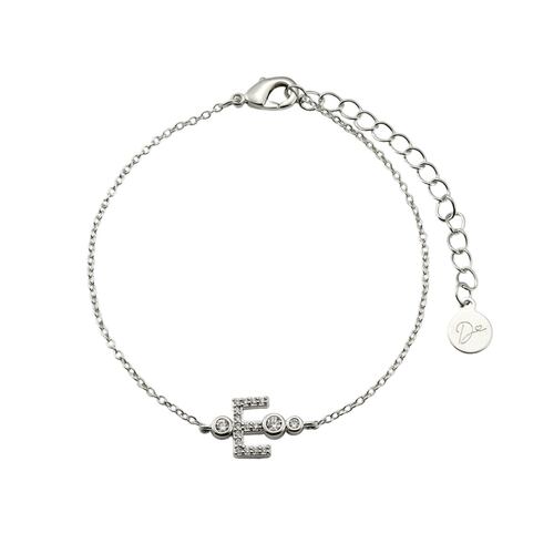 Pulsera Inicial Letra E Plateado Aleación de Metal Dímelo con Amor
