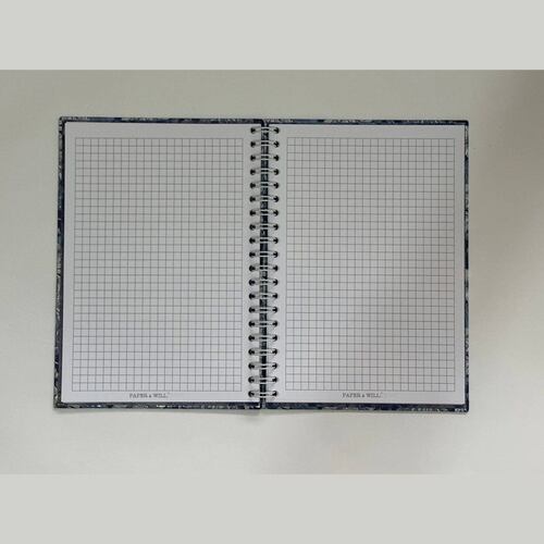 Libreta Pasta Dura con Espiral Cuadro Grande Valentina – Flores Paper & Will