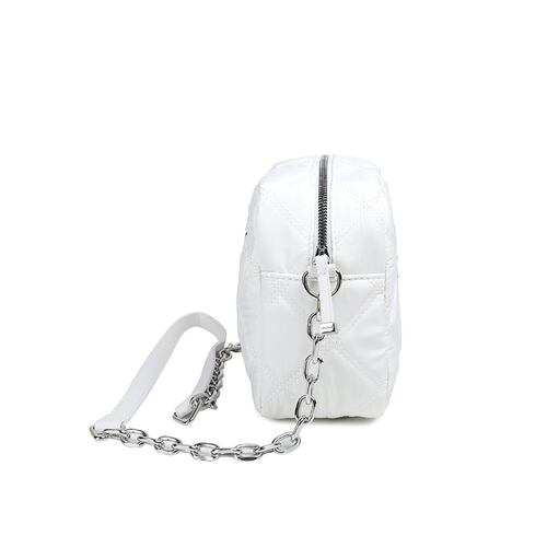 Bolsa estilo Crossbody marca Náutica color Blanco con cartera en contraste color Negro modelo A10521