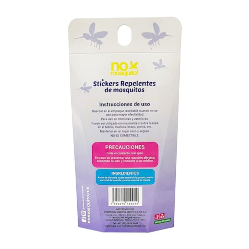 Pack Stickers Repelentes de Mosquitos No Mosquito