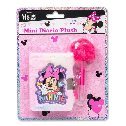 Mini Diario Plush con pluma en clamshell Minnie