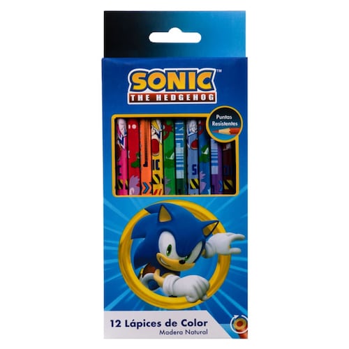 12 lápices de Colores Sonic