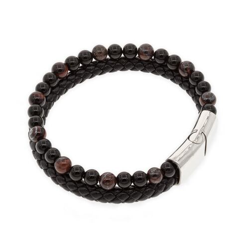 Pulsera Doble Piedras Café Mayfer