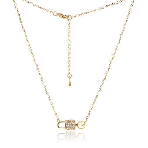 Collar Dije Candado con Llave con Cristales Parisa
