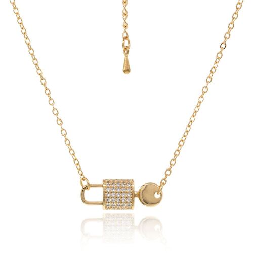 Collar Dije Candado con Llave con Cristales Parisa