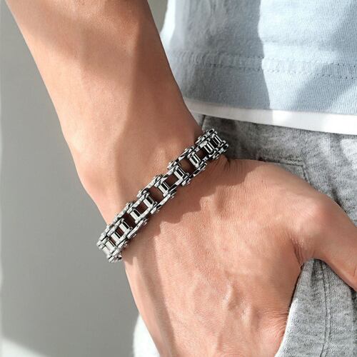 Pulsera Acero Inoxidable Cadena de Bicicleta para Hombre Mayfer Homme