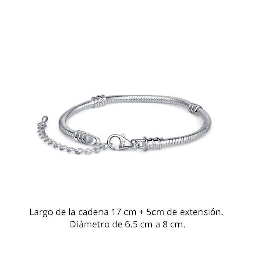 pulsera cadena plata 17cm