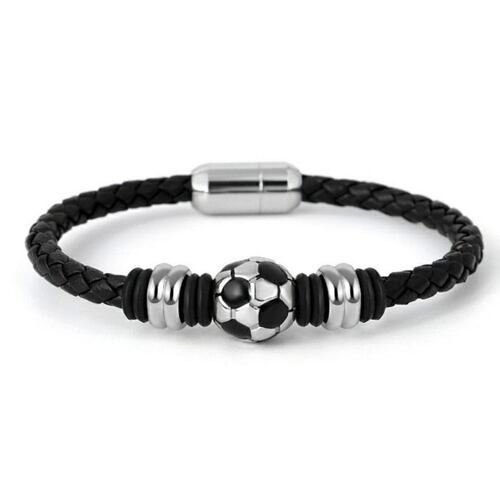 Pulsera de Piel Balón Acero Mayfer