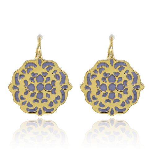 Set Collar, Aretes y Pulsera de Mandala Esmaltada Morada Mayfer