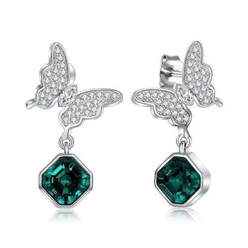 Arete Mariposa Cubo Esmeralda Mayfer