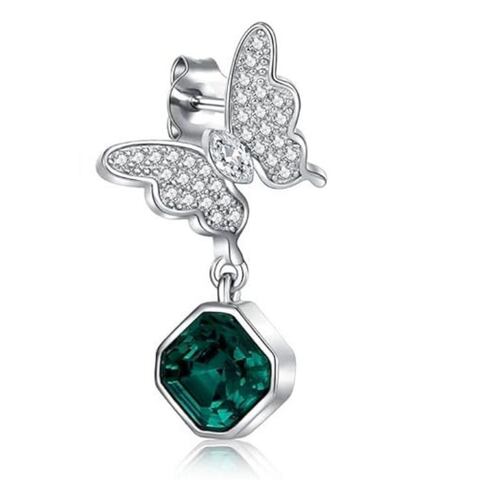 Arete Mariposa Cubo Esmeralda Mayfer