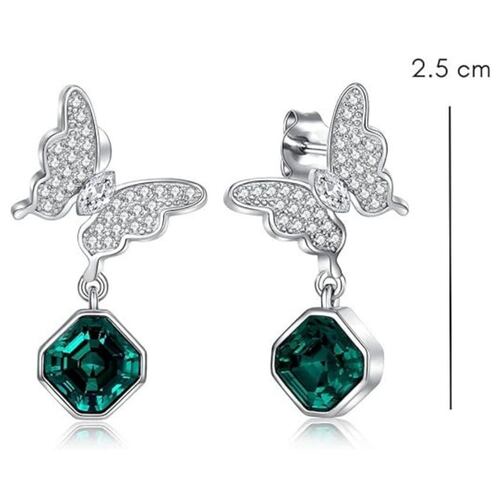 Arete Mariposa Cubo Esmeralda Mayfer