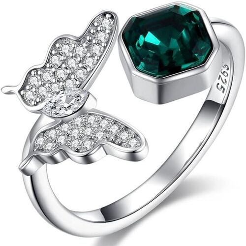 Anillo Mariposa Cubo Esmeralda Mayfer
