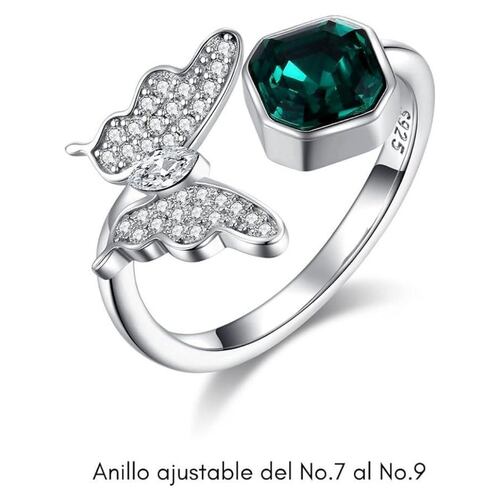 Anillo Mariposa Cubo Esmeralda Mayfer