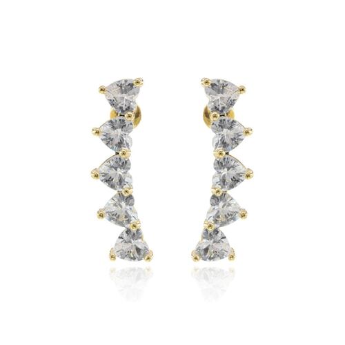Aretes Largos Corazón con Cristales Parisa