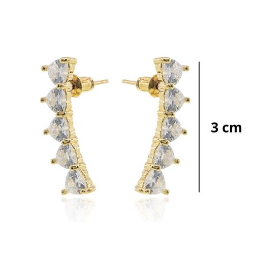 Aretes Largos Corazón con Cristales Parisa