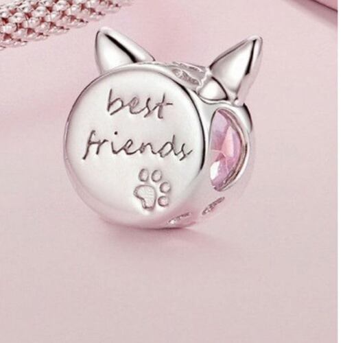 Charm Gatito Gristal Rosa Mayfer