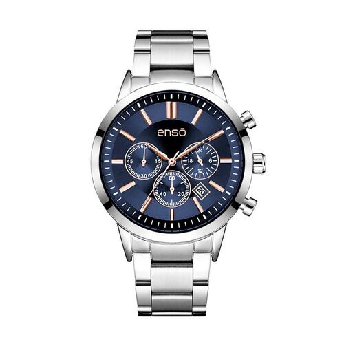 Reloj de pulsera Enso casual para caballero plateado EW1003G10