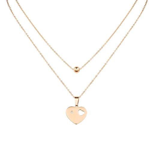 Collar de Acero Inoxidable Enso para Mujer EJN2193R Oro Rosa