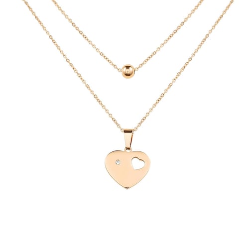 Collar de Acero Inoxidable Enso para Mujer EJN2193R Oro Rosa