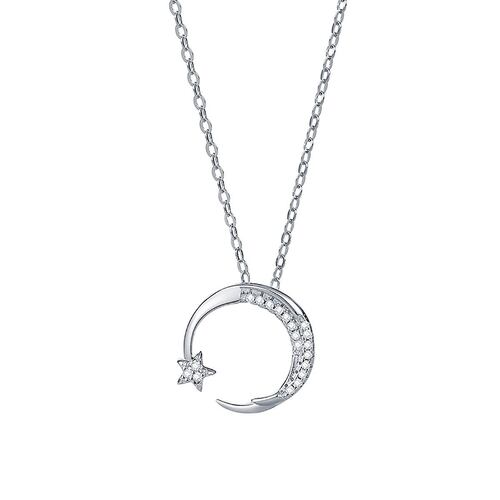 Collar Luna y Estrella Plata .925 Mjer ESN030S Enso