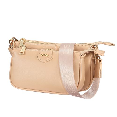 Bolsa Crossbody Color Nude Para Mujer Enso