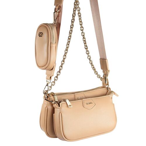 Bolsa Crossbody Color Nude Para Mujer Enso