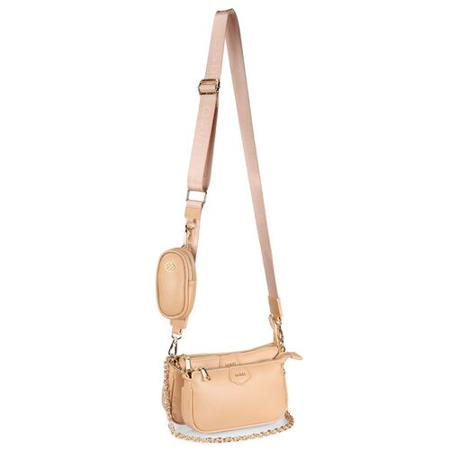 Bolsa Crossbody Color Nude Para Mujer Enso