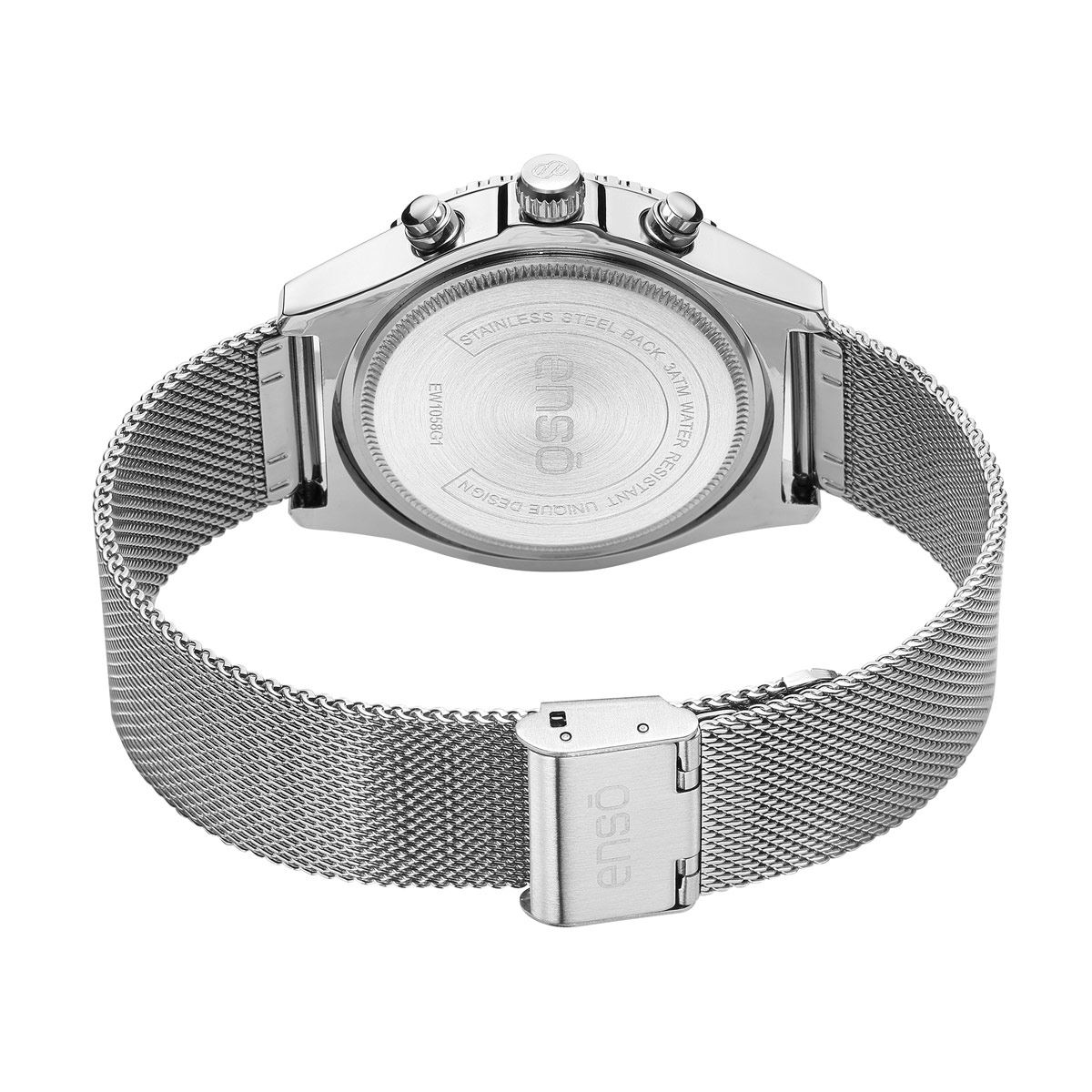 Reloj Para Hombre De Pulso Enso Mesh Color Acero