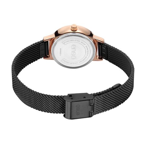 Reloj Para Mujer De Pulso Enso De Mesh Color Negro