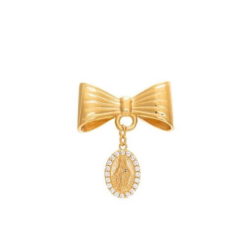 Segurito Virgen de la Medalla Milagrosa mini con moño dorado
