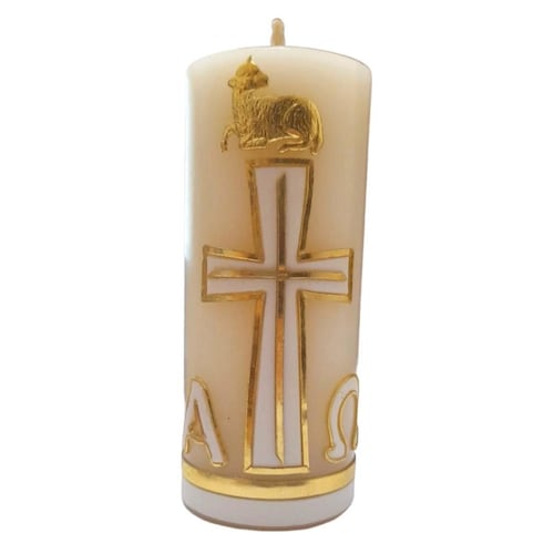 Cirio pascual dorado y blanco 10 cm