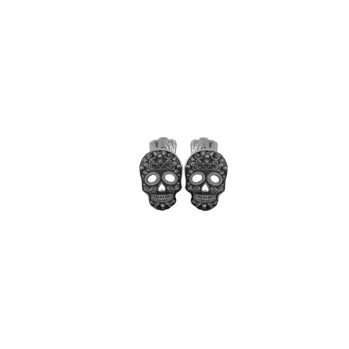 Aretes Calavera Plata .925 BBP