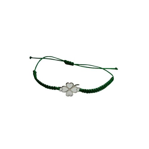Pulsera Hilo con Trébol Plata .925 BBP