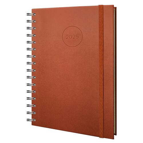 Agenda Diaria Funcional con Espiral 2025 Café Kyma
