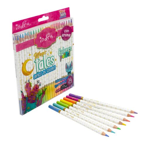 Paquete 24 Colores con Aroma Tonos Pastel INDRA
