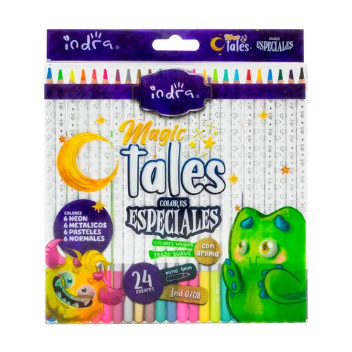 Paquete 24 Colores con Aroma en Tonos Neón, Metálicos y Pasteles