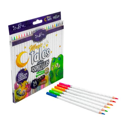 Paquete 24 Colores con Aroma en Tonos Neón, Metálicos y Pasteles