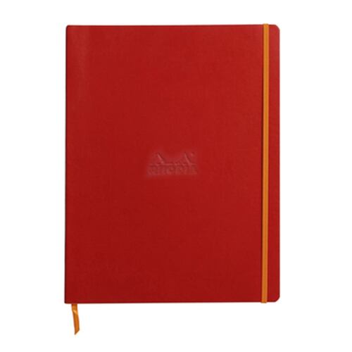 Libreta Rhodia A4 Pasta Suave Rayas Color Rojo